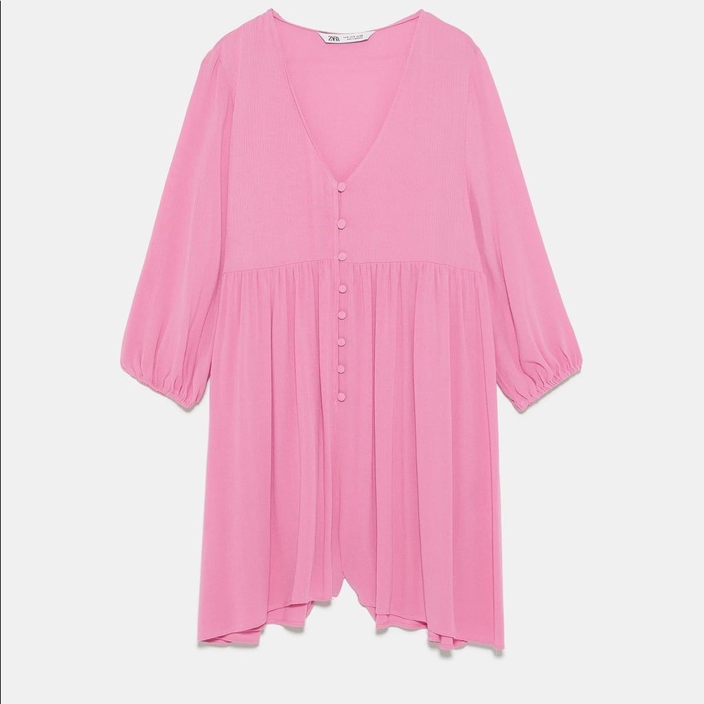ZARA PINK BUTTON JUMPSUIT DRESS